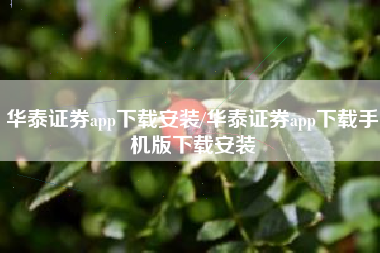 华泰证券app下载安装/华泰证券app下载手机版下载安装