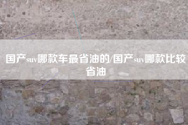 国产suv哪款车最省油的/国产suv哪款比较省油