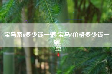 宝马系6多少钱一辆/宝马6价格多少钱一辆