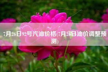 7月26日92号汽油价格(7月26日油价调整预测) 7月26日92号汽油价格(7月26日油价调整预测)