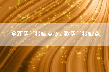 全新伊兰特缺点/2021款伊兰特缺点