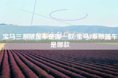 宝马三系敞篷车是哪一款/宝马3系敞篷车是哪款